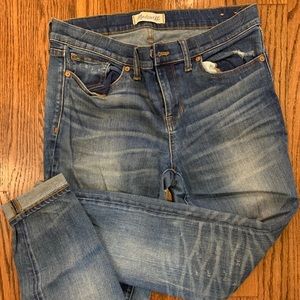 Madewell Distressed Light Wash Ankle Crop